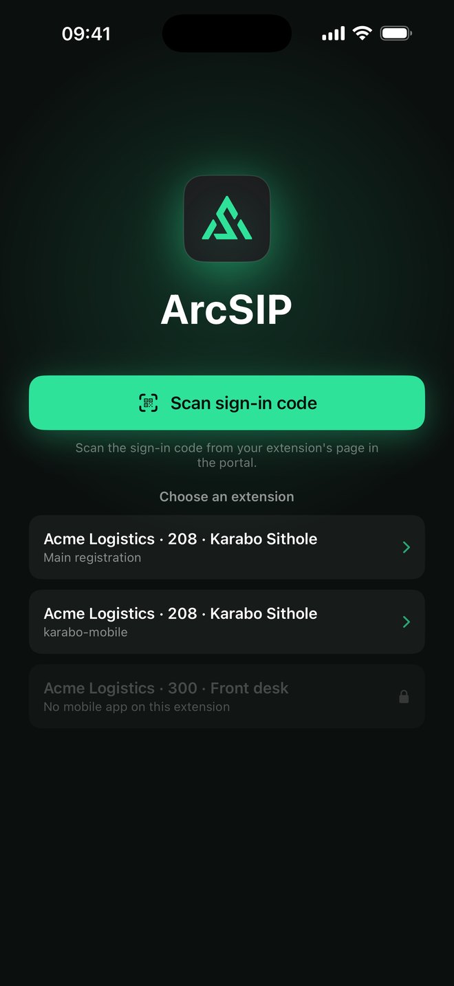 Choosing which extension to use after signing in